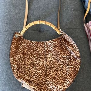 Like New Vince Camuto Leopard Print/Beige large crossbody